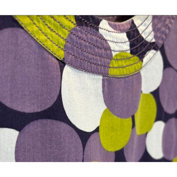 Girl's Mini Boden Cap Sleeve Purple Dot Print Cotton Summer Dress - Picture 3 of 4